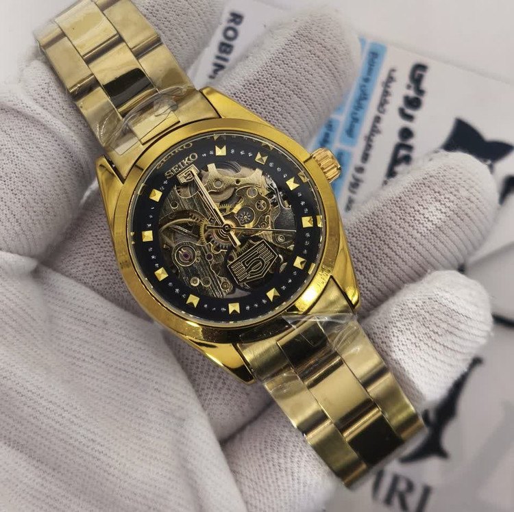ساعت مچی اتوماتیک زنانه سیکو پنج SEIKO 5 طلایی مشکی