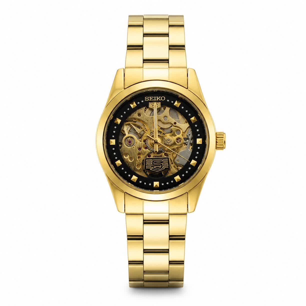 ساعت مچی اتوماتیک زنانه سیکو پنج SEIKO 5 طلایی مشکی