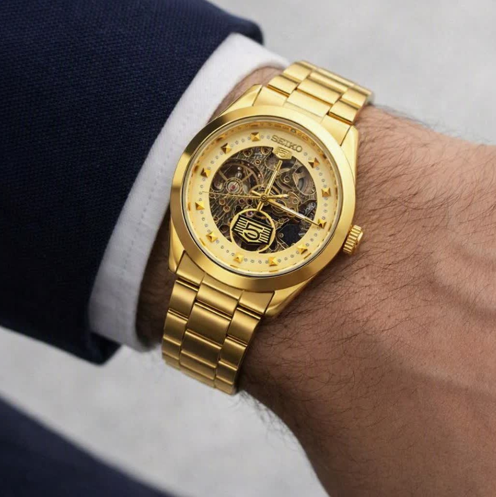 ست ساعت مچی اتوماتیک زنانه و مردانه سیکو پنج SEIKO 5 تمام طلایی