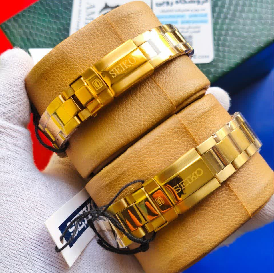 ست ساعت مچی اتوماتیک زنانه و مردانه سیکو پنج SEIKO 5 تمام طلایی