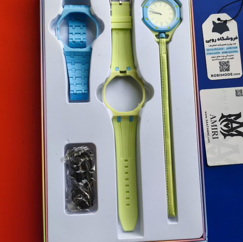 ساعت اسپرت سواچ پیگه AP Swatch Royal Pop (ZZ) فول پک آبی سبز