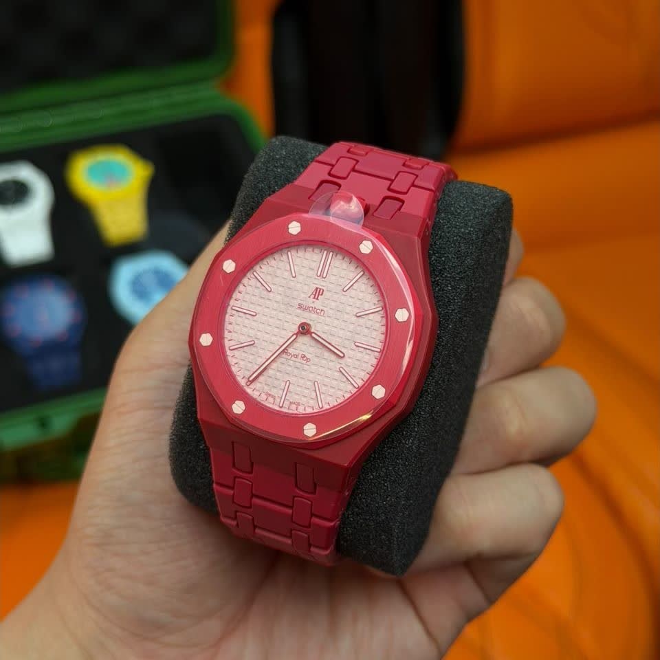 ساعت اسپرت سواچ پیگه AP Swatch Royal Pop (ZZ) فول پک قرمز