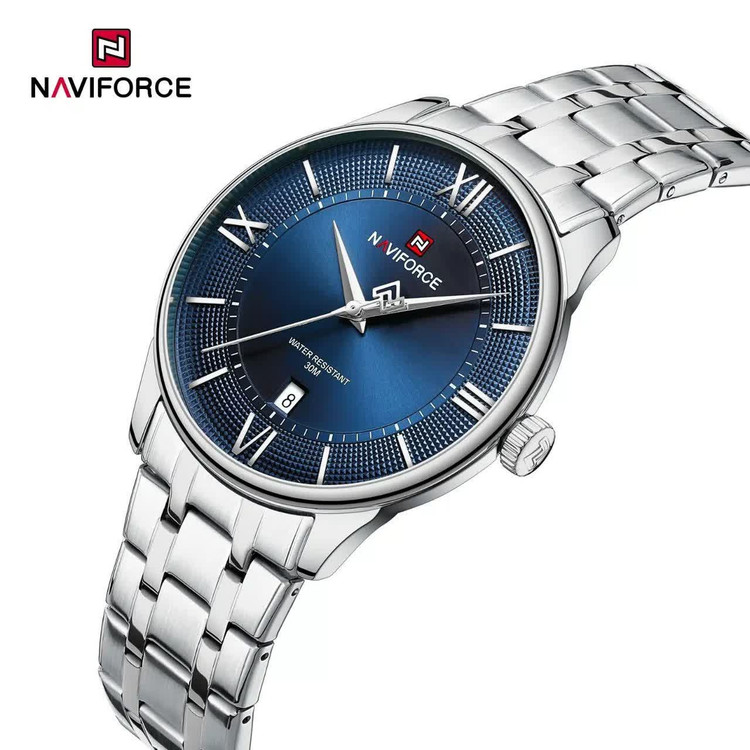 ساعت مچی نیوی فورس مردانه NAVIFORCE مدل NF9272 صفحه سرمه ای