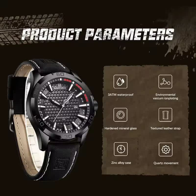 ساعت مچی نیوی فورس مردانه NAVIFORCE مدل Nf8023 فول بلک