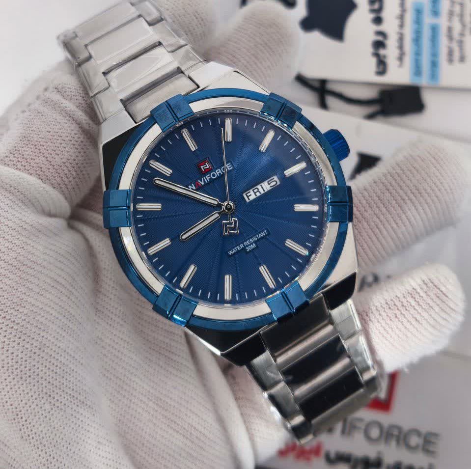 ساعت مچی نیوی فورس مردانه NAVIFORCE مدل NF9218 صفحه آبی