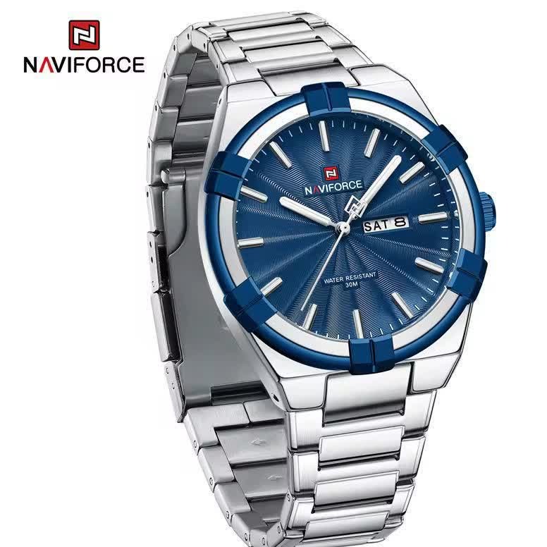 ساعت مچی نیوی فورس مردانه NAVIFORCE مدل NF9218 صفحه آبی