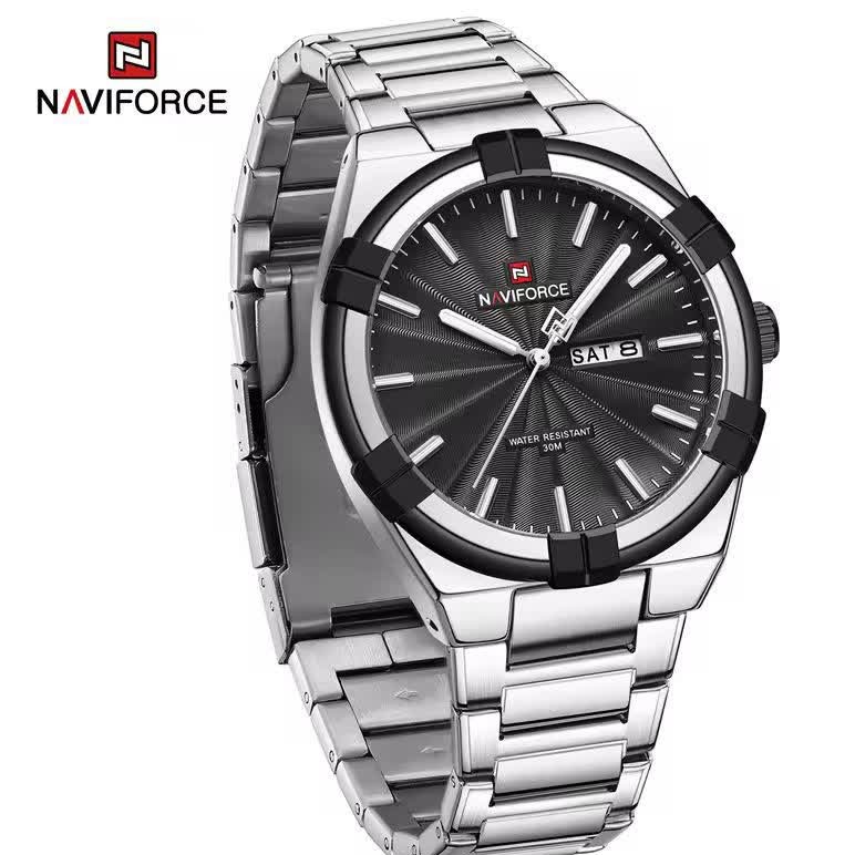 ساعت مچی نیوی فورس مردانه NAVIFORCE مدل NF9218 صفحه مشکی