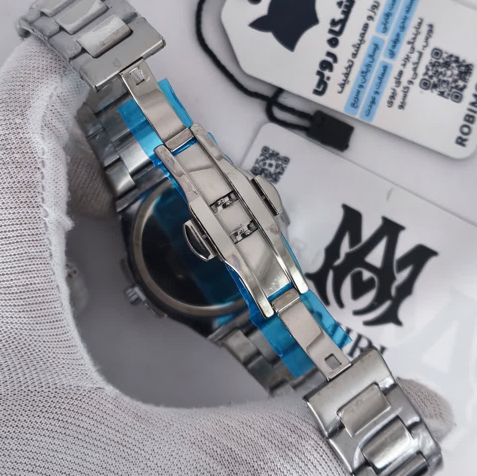 ساعت مچی عقربه ای مردانه پتک فیلیپ PATEKPHILIPPE صفحه طوسی