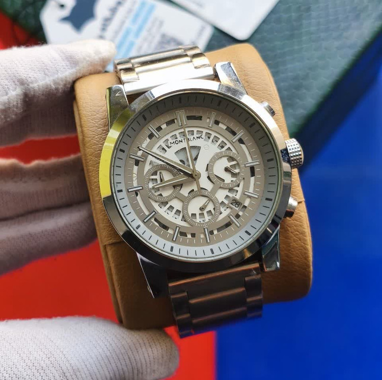 ساعت مچی سه موتوره مردانه مونت بلانک MONTBLANC سیلور