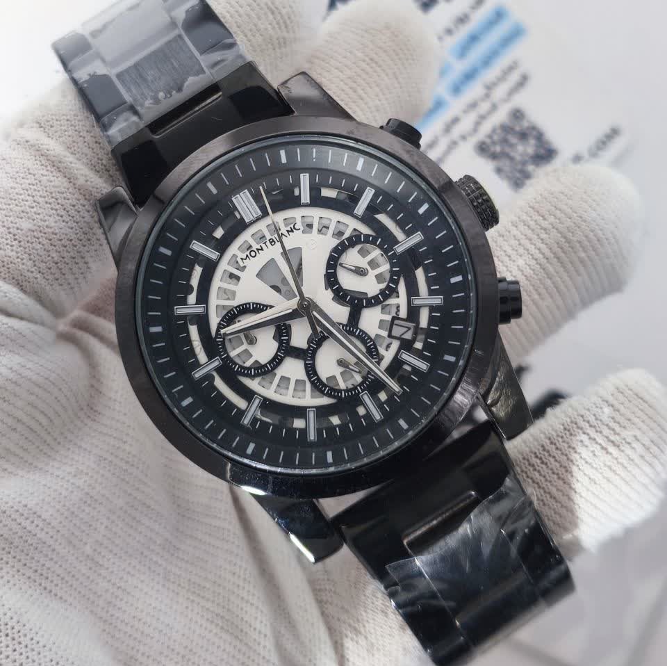 ساعت مچی سه موتوره مردانه مونت بلانک MONTBLANC مشکی