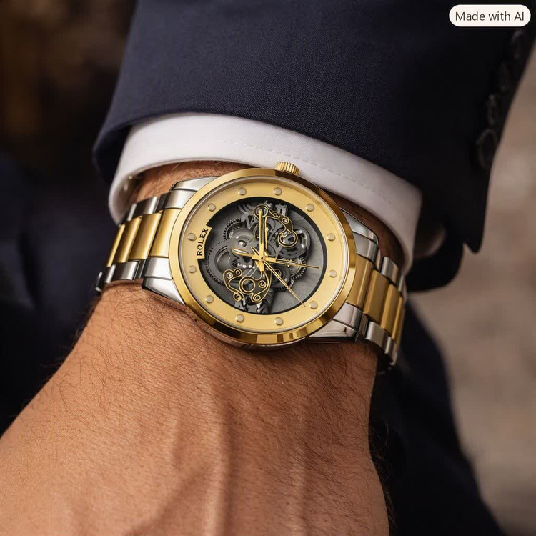 ساعت مچی مردانه رولکس ROLEX پشت و رو نمایان