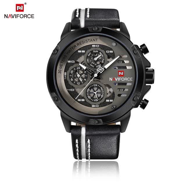 ساعت مچی نیوی فورس مردانه کرنوگراف NAVIFORCE مدل NF9110 موتور ژاپن مشکی