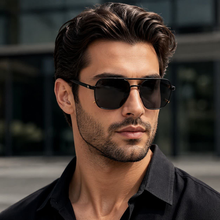 عینک آفتابی مردانه پورش دیزاین Porsche Design ایتالیا استاندارد مدلC8 فریم مشکی ذغالی + باکس