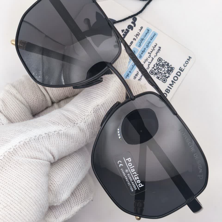 عینک آفتابی مردانه پورش دیزاین Porsche Design ایتالیا استاندارد مدلC8 فریم مشکی مات + باکس