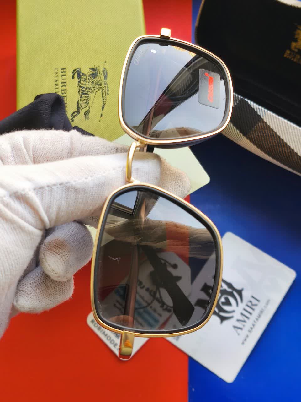 عینک آفتابی مردانه کاررا CARRERA ایتالیا استاندارد مدلC7 فریم طلایی + باکس